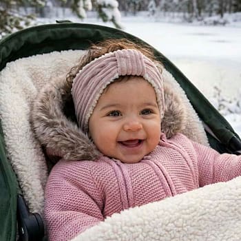 Winter haarband roze rib
