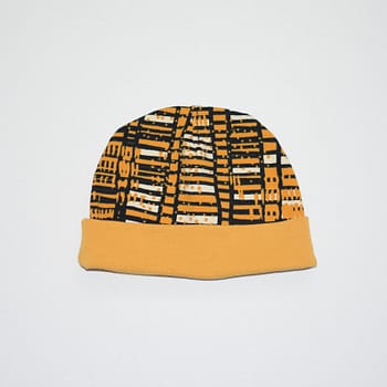 Muts Retro Okergele rand ( 28cm)