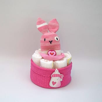 Kraammand Roze met Rammelaar Konijn